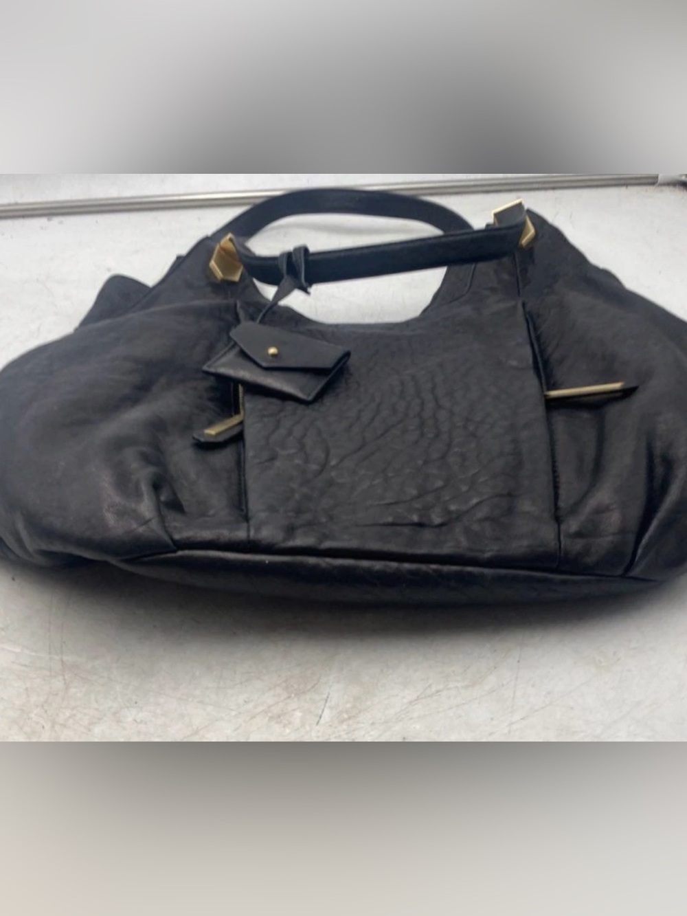 Allibelle Black Leather Shoulder Bag